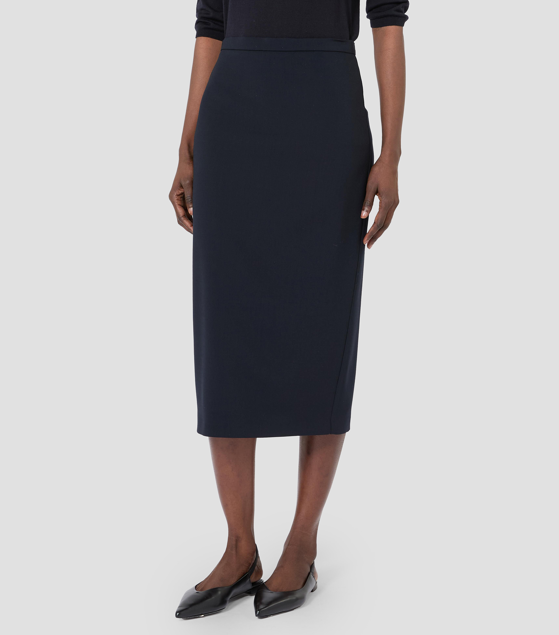 Falda midi de corte ajustado lisa Mujer